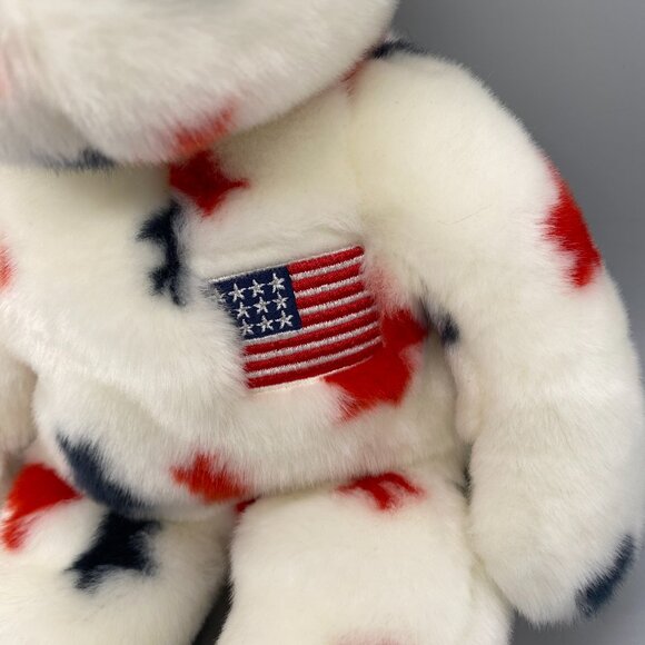 Ty Beanie Buddies 1998 Glory Red White Blue Stars Patriotic Bear - Picture 3 of 10